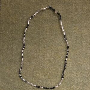 Elegant Black and Silver Beaded Necklace